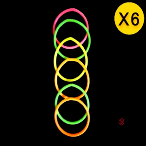 PULSERA FLUO DE SILICONA x 6 UNIDADES (PACK X 6)